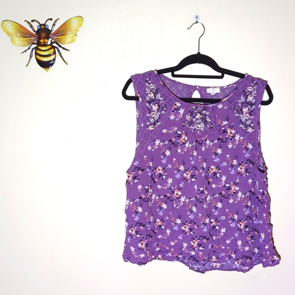 Mason And Belle Purple Flower Blouse, Size 3X - Picture 1 of 7